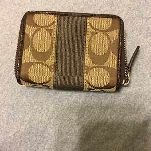 Coach Khaki/Brown Monogram Wallet